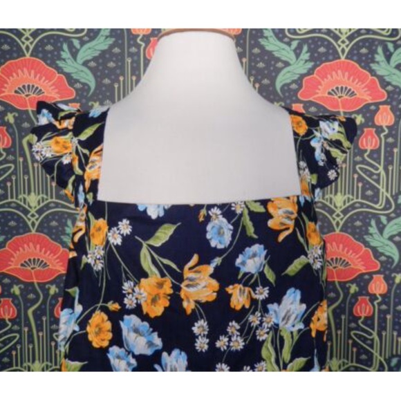 Draper James Maddie Babydoll Navy Blue Spring Bloom Mini Dress 3X - Picture 5 of 9